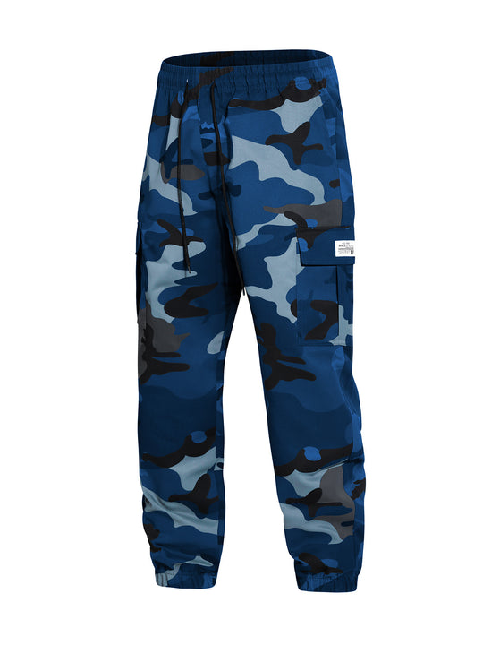 Herren Cargohose im Joggerstil mit Camouflage, Tunnelzugbund & elastischen Knöchelbündchen Shop Nory