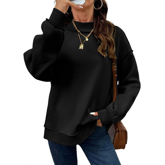 Damen Oversize-Sweatshirt mit Stehkragen, Raglanärmeln und Rippbündchen Shop Nory