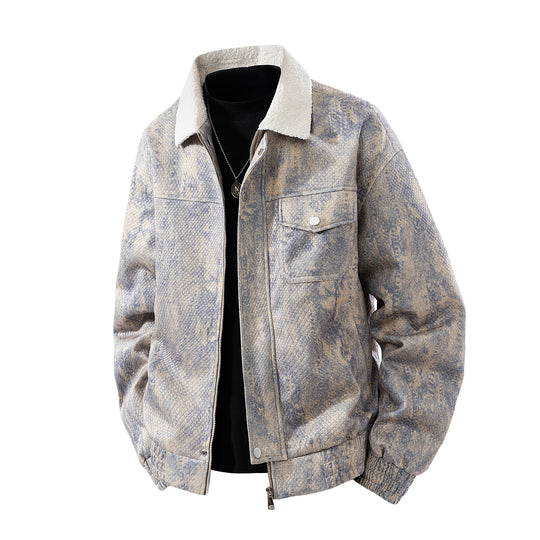 Herren Kunstlederjacke mit Steppdetails Shop Nory
