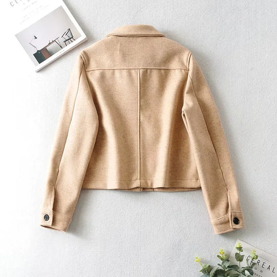 Damen Kurze Wollmix-Übergangsjacke mit aufgesetzten Pattentaschen Shop Nory