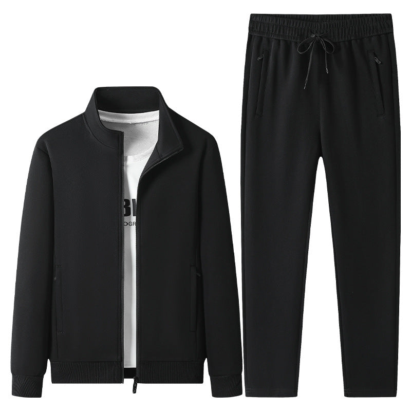 Herren Jogginganzug-Set aus Baumwollmix mit Stehkragen Reißverschlussjacke und Kordelbundhose Shop Nory