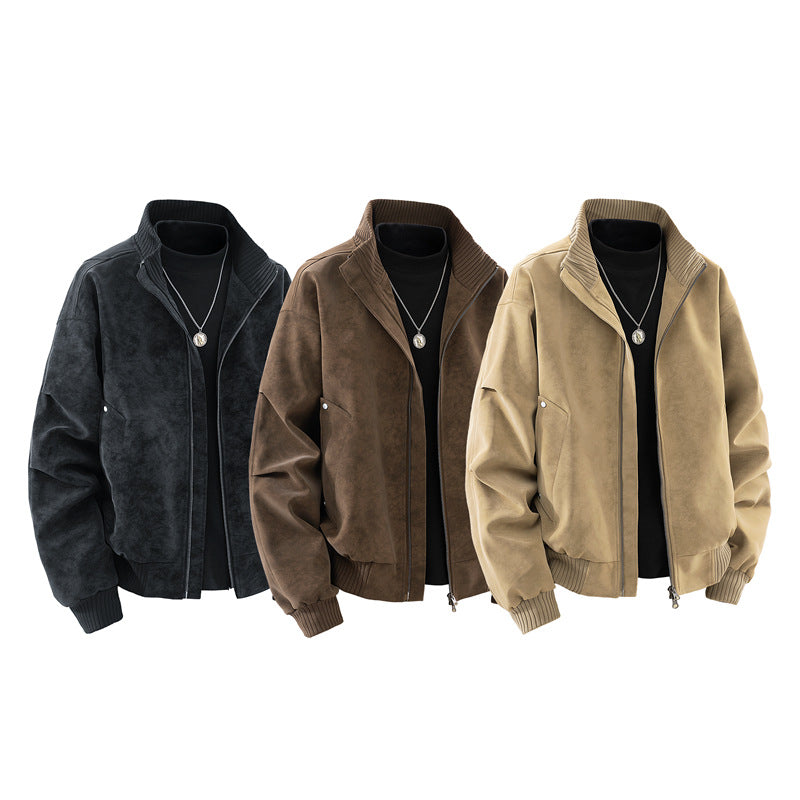 Herren Modische Bomberjacke aus Kunstleder Shop Nory