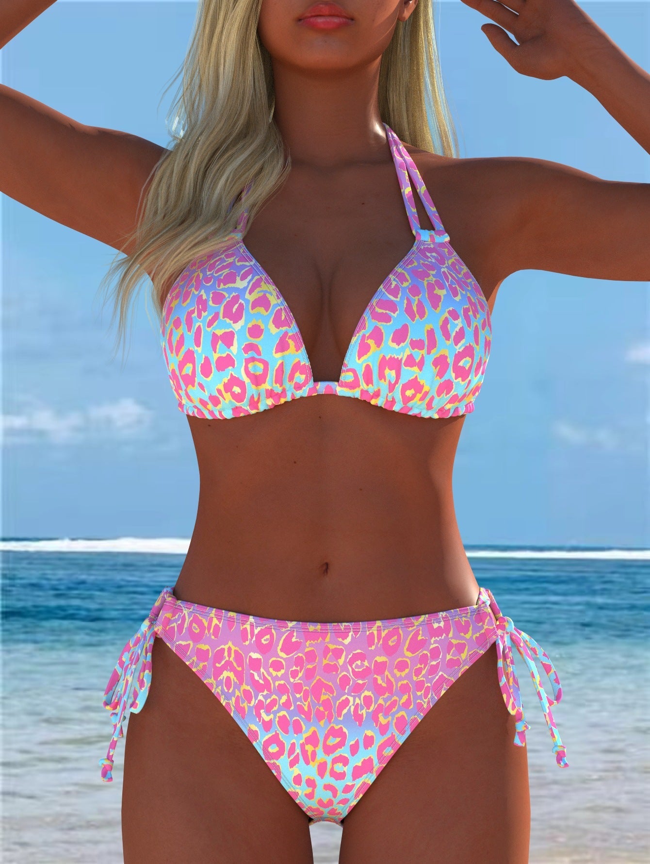 Damen Bikini-Set mit verspieltem Schnitt und trendigem Mustermix Shopnory