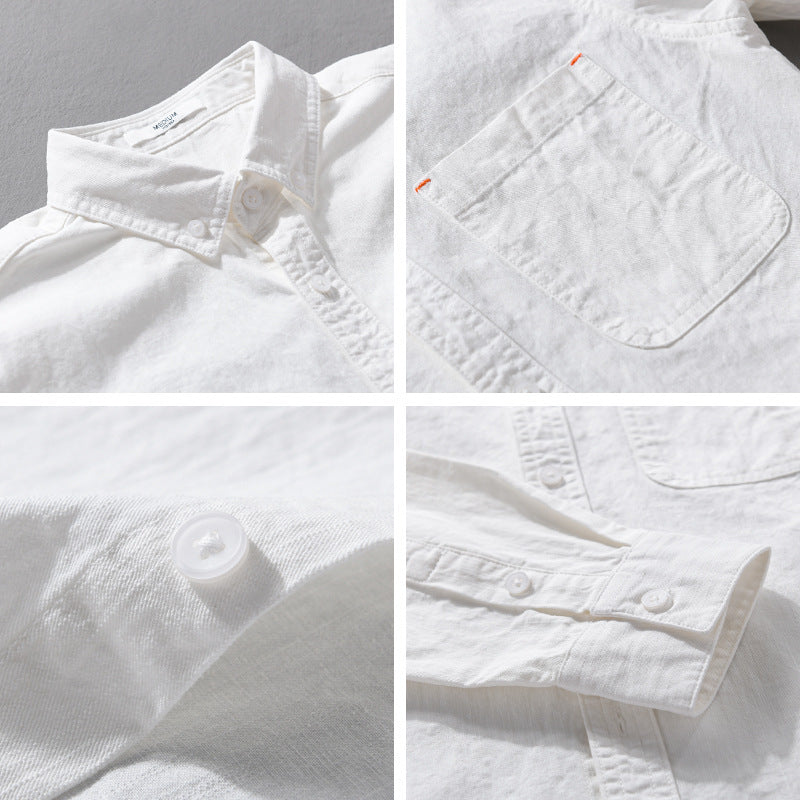 Herren Leichtes Baumwoll-Overshirt im Hemdjacken-Stil mit Brusttasche und Button-Down-Kragen Shop Nory