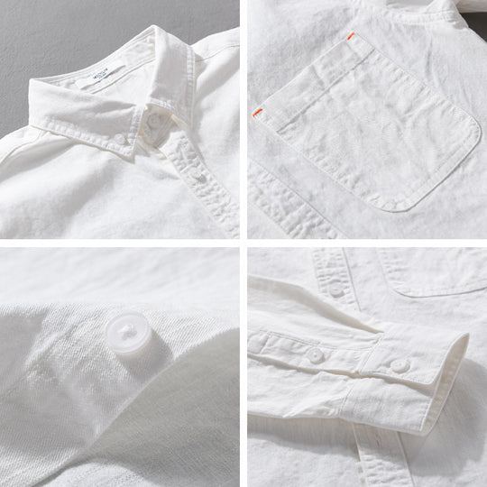 Herren Leichtes Baumwoll-Overshirt im Hemdjacken-Stil mit Brusttasche und Button-Down-Kragen Shop Nory