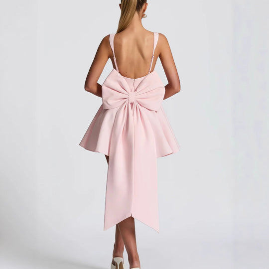 Damen Verspieltes Minikleid mit großem Schleifendetail und schwingendem Rock