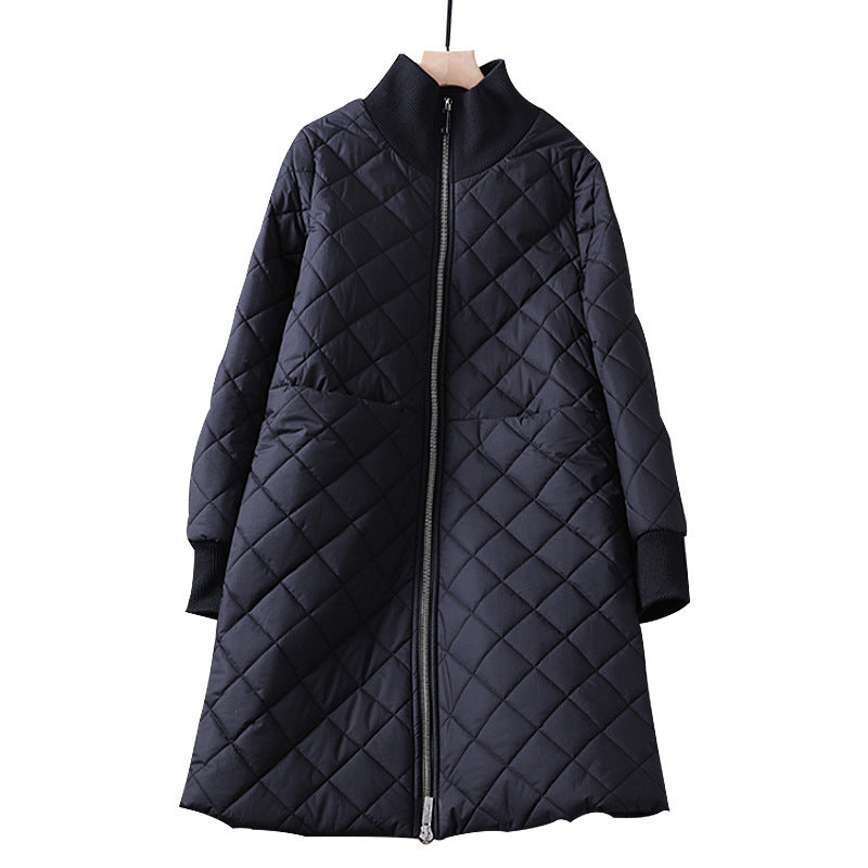 Damen Modisch gesteppter Long-Mantel Shop Nory