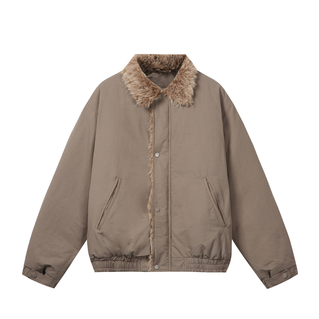 Damen Minimalistische Thermo‑Blousonjacke mit Kunstfell‑Umlegekragen und elastischem Tunnelzugsaum Shop Nory