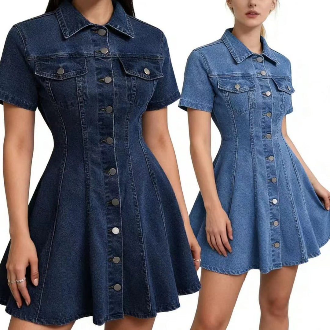 Damen Jeanskleid mit taillierter Schnittführung und durchgehender Knopfleiste Shop Nory