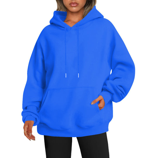 Damen nan Oversize-Kapuzenpullover mit verlängertem Rückenteil, innen angerautem Fleece und Kängurutasche Shop Nory