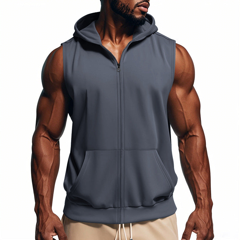 Herren ärmelloses Kapuzenshirt aus atmungsaktivem Material