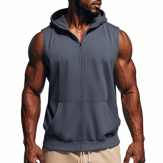 Herren ärmelloses Kapuzenshirt aus atmungsaktivem Material