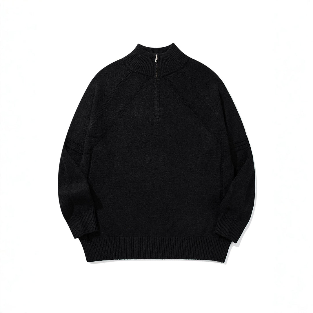 Unisex Halfzip-Strickpullover mit hohem Rippkragen und Raglanärmeln Shop Nory