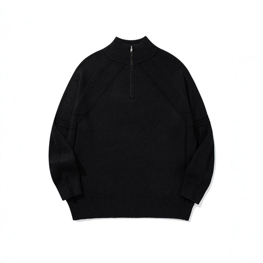 Unisex Halfzip-Strickpullover mit hohem Rippkragen und Raglanärmeln Shop Nory