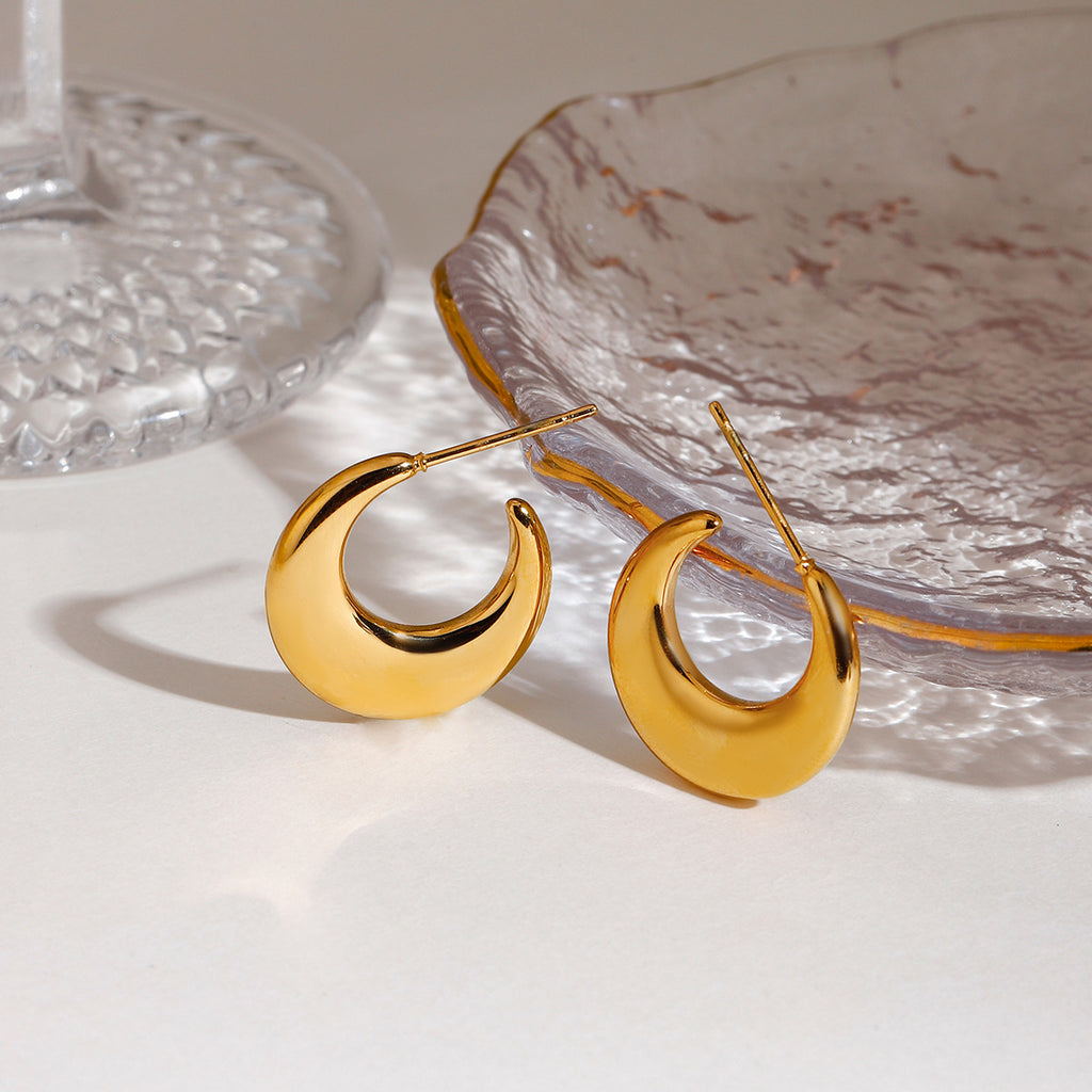 Damen Ohrringe im eleganten Halbmond-Design aus hypoallergenem Edelstahl Shop Nory