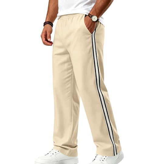 Herren Relaxte Trackhose mit seitlichem Doppelstreifen und elastischem Bund Shop Nory