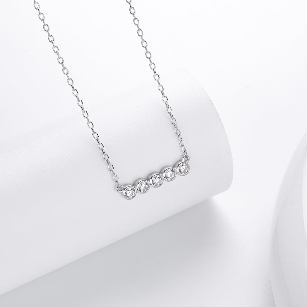 Damen Halskette aus 925 Sterling Silber mit funkelnden Zirkonia Shop Nory