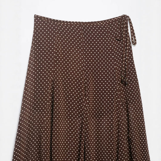 Damen Wickel‑Midirock aus Chiffon mit Polka‑Dot‑Muster Shop Nory