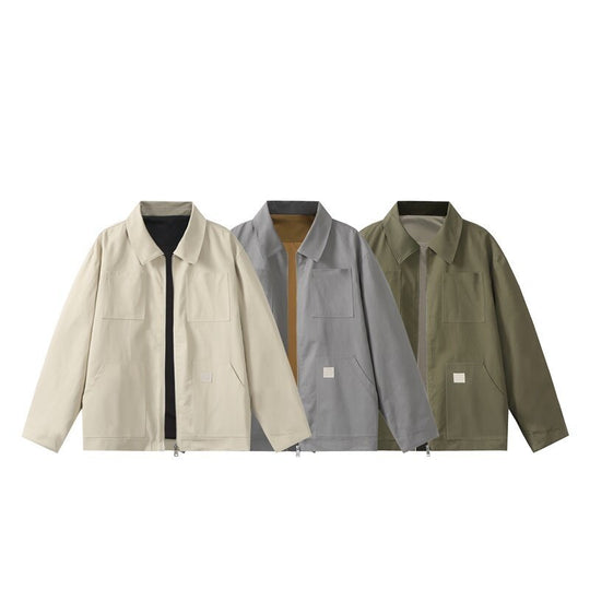 Herren Utility-Worker-Jacke mit durchgehendem Reißverschluss, aufgesetzten Taschen und geradem Schnitt Shop Nory