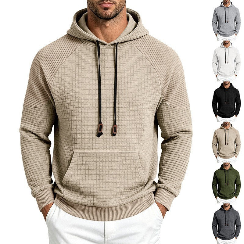 Herren Thermo-Waffel-Hoodie mit Raglanärmeln und Kängurutasche Shop Nory
