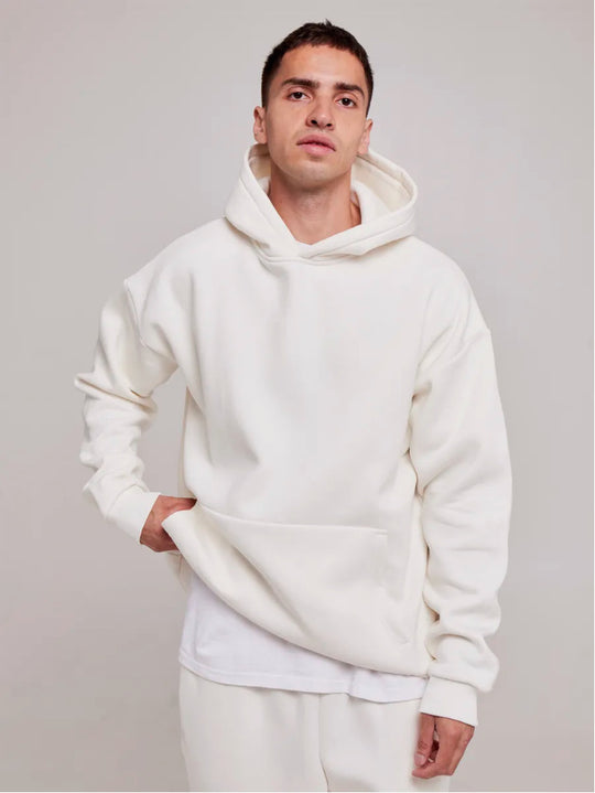 Herren nan schwerer Fleece-Boxy-Hoodie mit tiefem Schulterfall verstärkter Kapuze und Kängurutasche Shop Nory