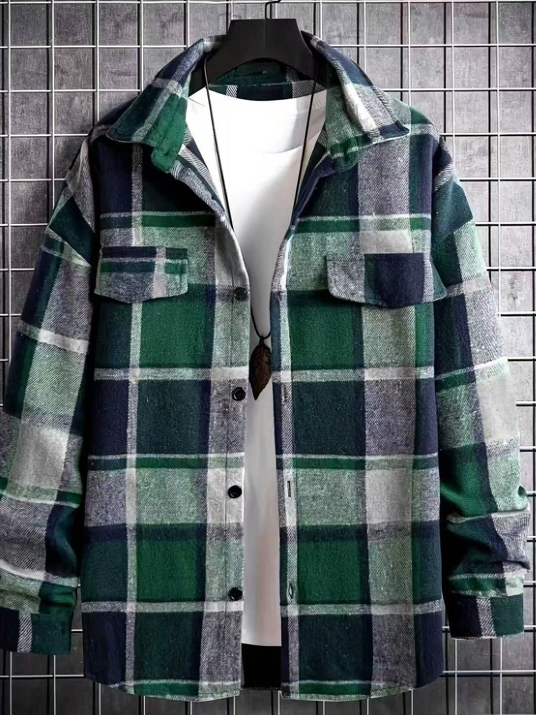 Herren nan weite Karo-Hemdenjacke aus weichem Flanell mit aufgesetzten Brusttaschen