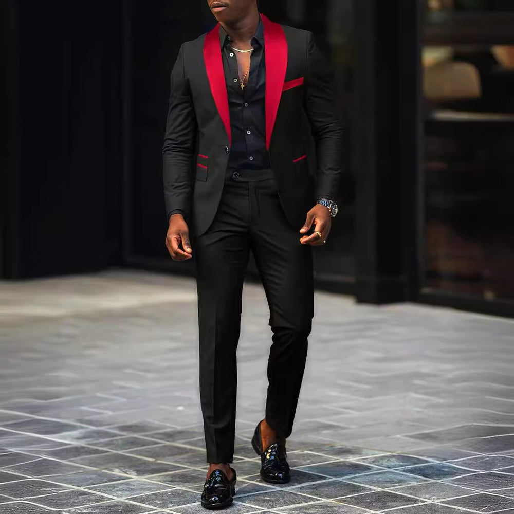 Herren Eleganter Slim-Fit Smokinganzug mit Schalkragen und taillierter Silhouette Shop Nory