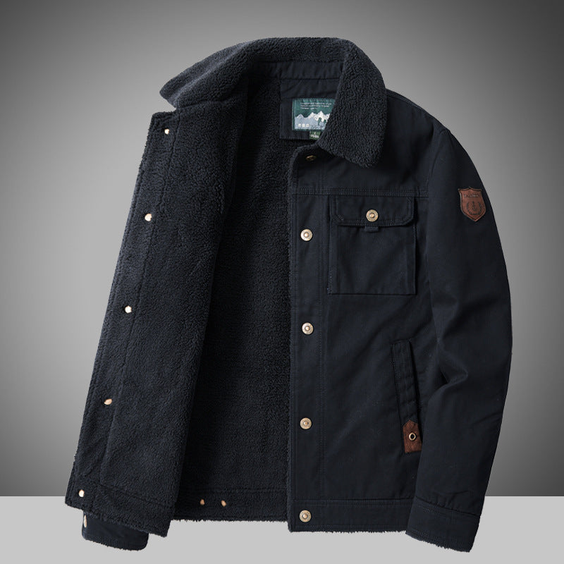 Herren Warme Winterjacke mit Teddyfutter Shop Nory