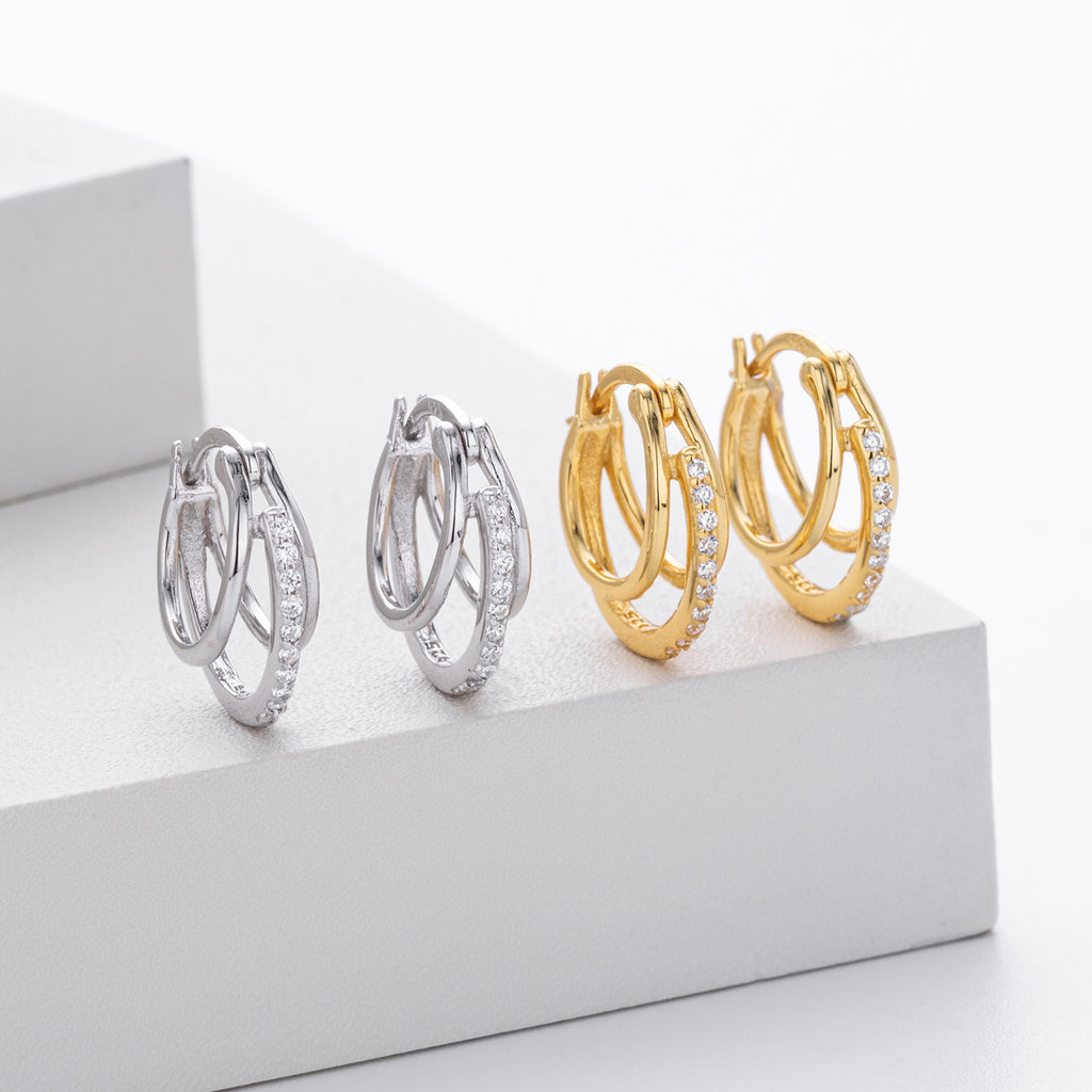Damen Ohrhänger mit luxuriösen Zirkonia-Details aus hochwertigem 925 Sterling Silber Shop Nory