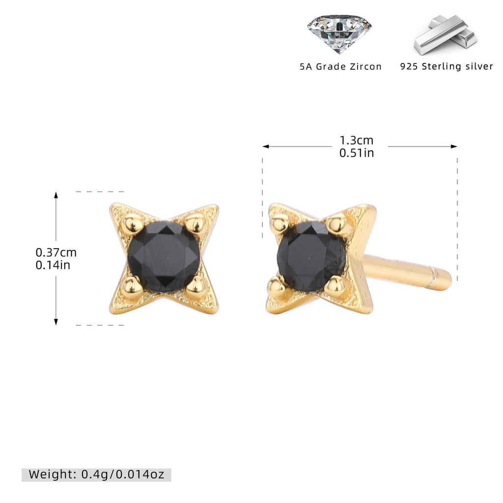 Damen Ohrstecker mit funkelnden Zirkonsteinen in starlike Gestaltung Shop Nory