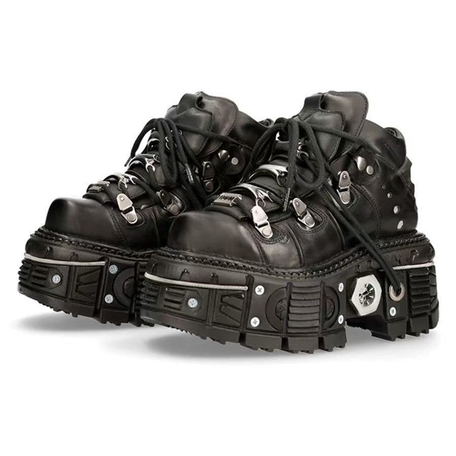 Damen Stabile High-Top Stiefel mit robuster Gummisohle