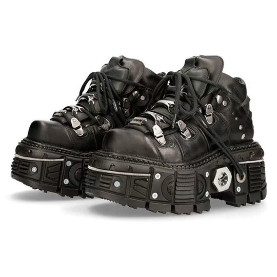 Damen Stabile High-Top Stiefel mit robuster Gummisohle