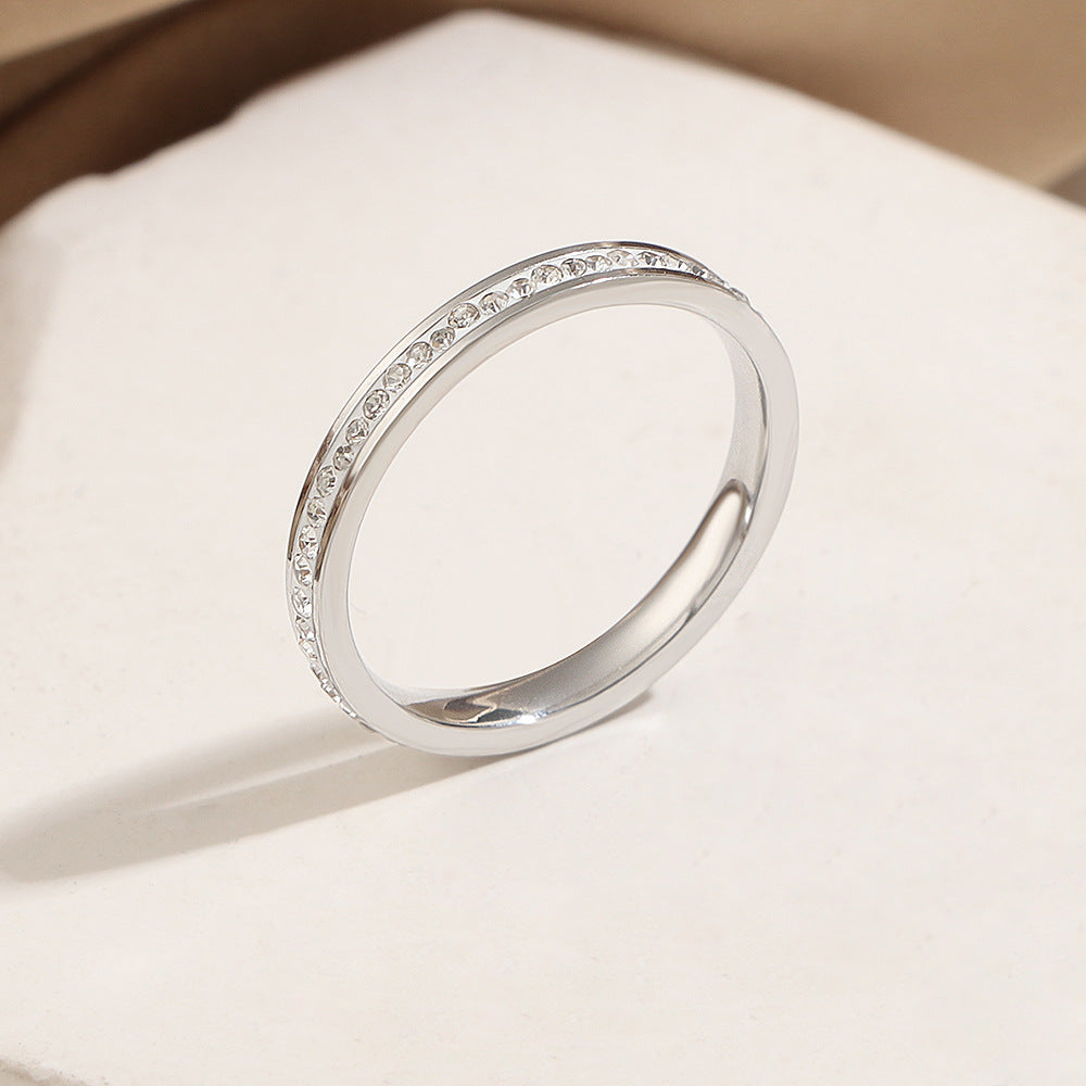 Frauen Kristall-Verzierte Gold Band Ring Shop Nory