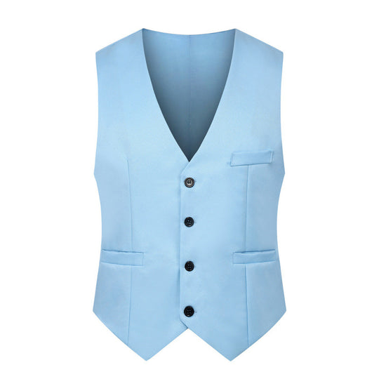 Herren Taillierte Satin-gefütterte Anzugweste mit markantem V-Ausschnitt und Pattentaschen Shop Nory