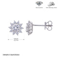 Damen Ohrstecker mit luxuriösem Moissanit-Blütenmotiv aus hochwertigem 925 Sterling Silber Shop Nory