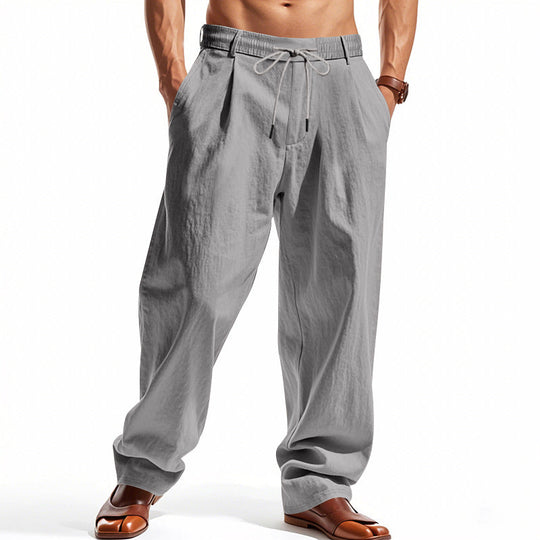 Herren lässige Freizeithose mit eleganten Falten und komfortablem Schnitt