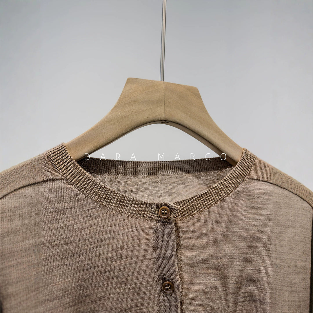 Damen Klassische Knopf-Cardigan Shop Nory