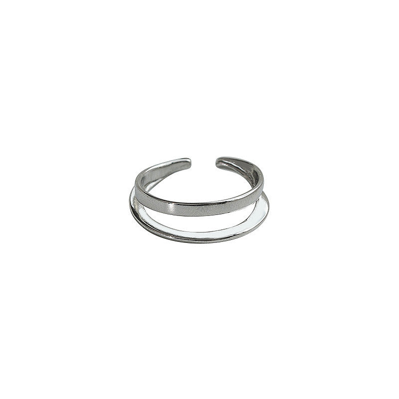 Damen minimalistischer Silberring mit doppellagigem Design Shop Nory