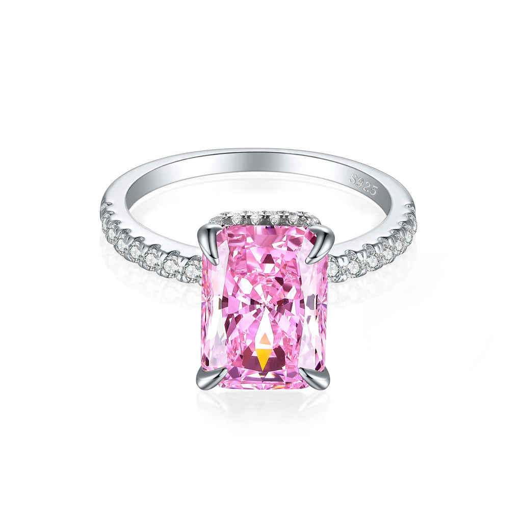 Damen eleganter Ring mit tropfenförmigem Aquamarin und funkelndem Zirkonia-Besatz Shop Nory