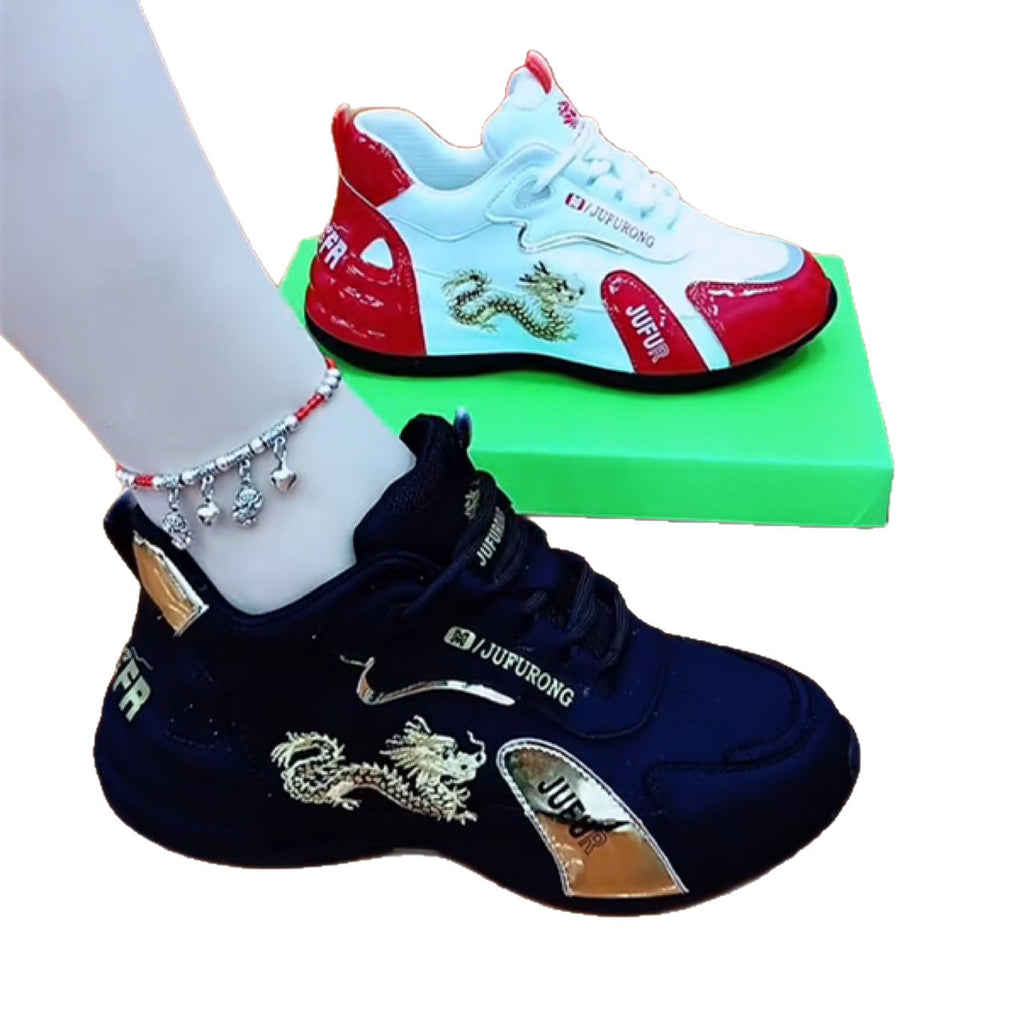 Damen Sportliche Sneakers mit trendigem Drachenmuster
