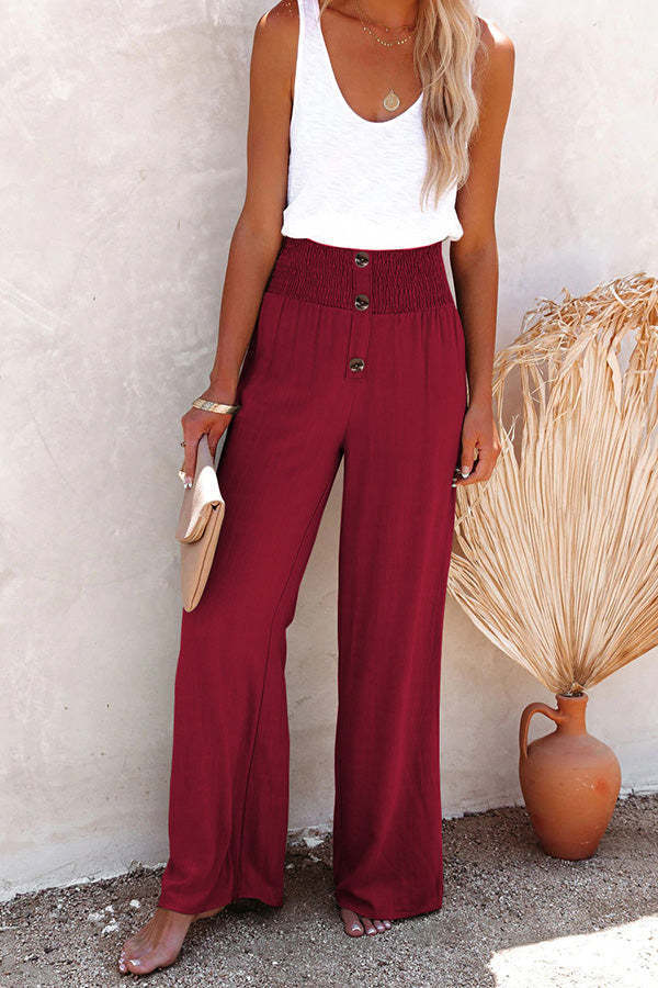 Damen Hoch geschnittene, weit geschnittene Sommerhose Shopnory