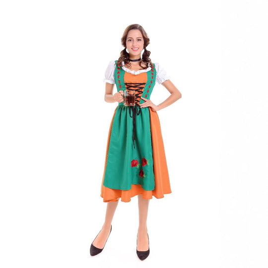 Damen nan traditionelles Dirndlkleid mit Schürze und geschnürtem Mieder Shop Nory