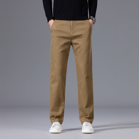 Herren Klassische gerade geschnittene Chinohose aus Baumwollmischung mit Seitentaschen Shop Nory