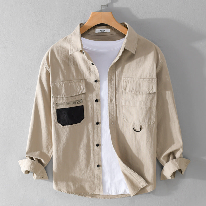 Herren Utility-Overshirt aus Baumwollmix mit Mehrfachtaschen und D-Ring Shop Nory
