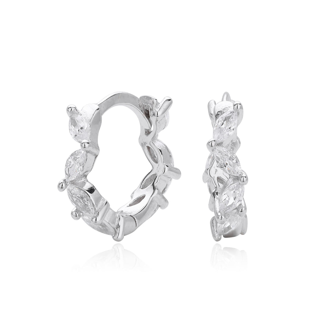 Damen Ohrringe mit funkelnden Zirkon-Besätzen aus 925 Sterling Silber Shop Nory