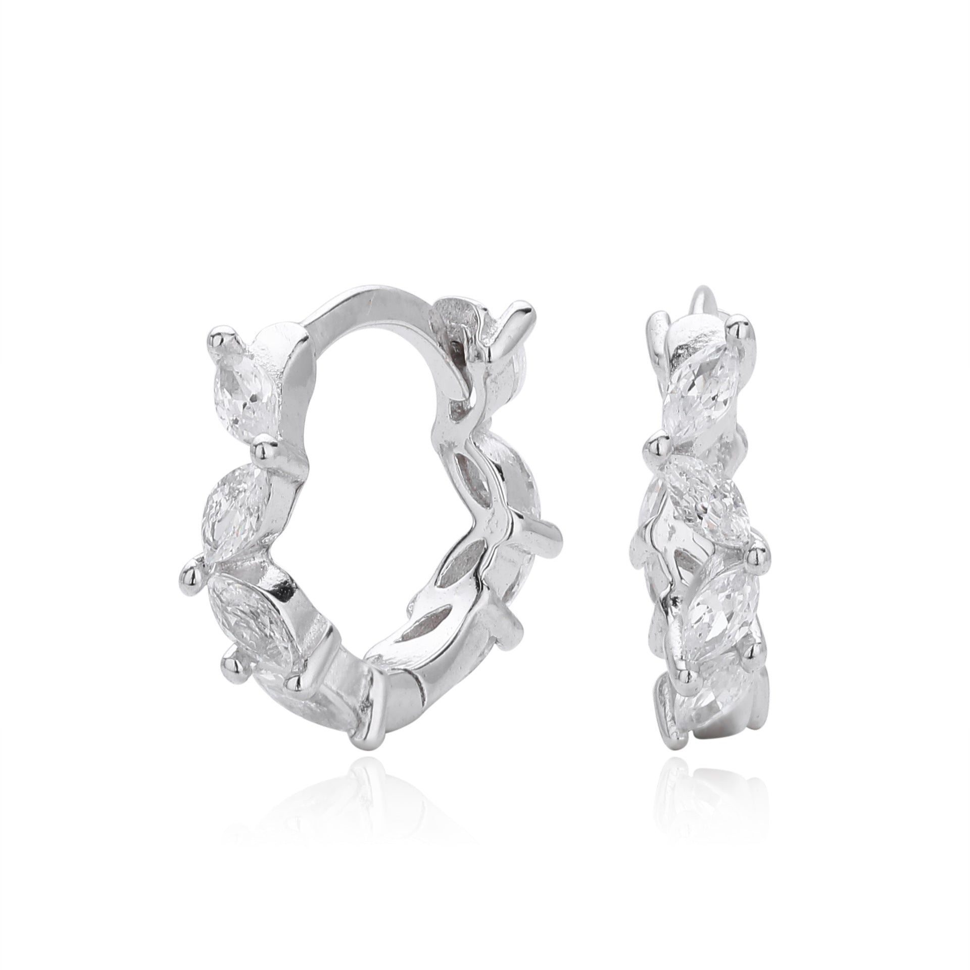 Damen Ohrringe mit funkelnden Zirkon-Besätzen aus 925 Sterling Silber Shop Nory
