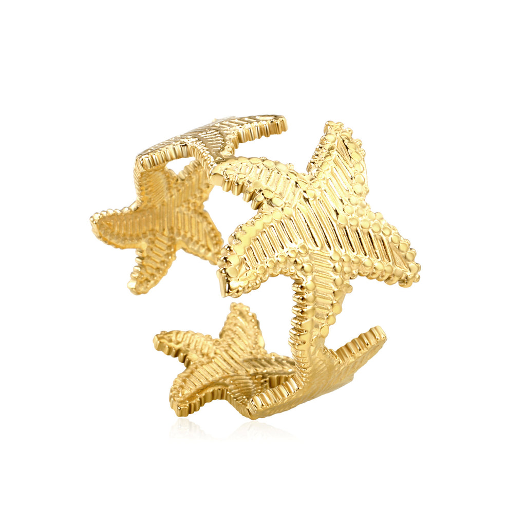 Damen Ring mit maritimem Seestern-Design und verstellbarem Verschluss Shop Nory