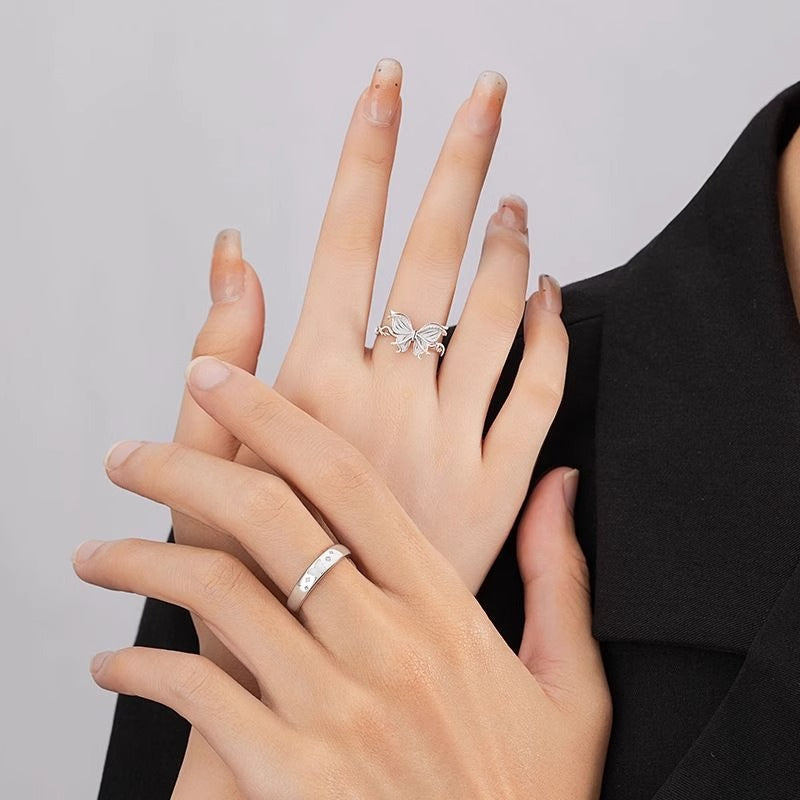 Damen filigraner Ring mit kunstvoller Schmetterlingsverzierung Shop Nory