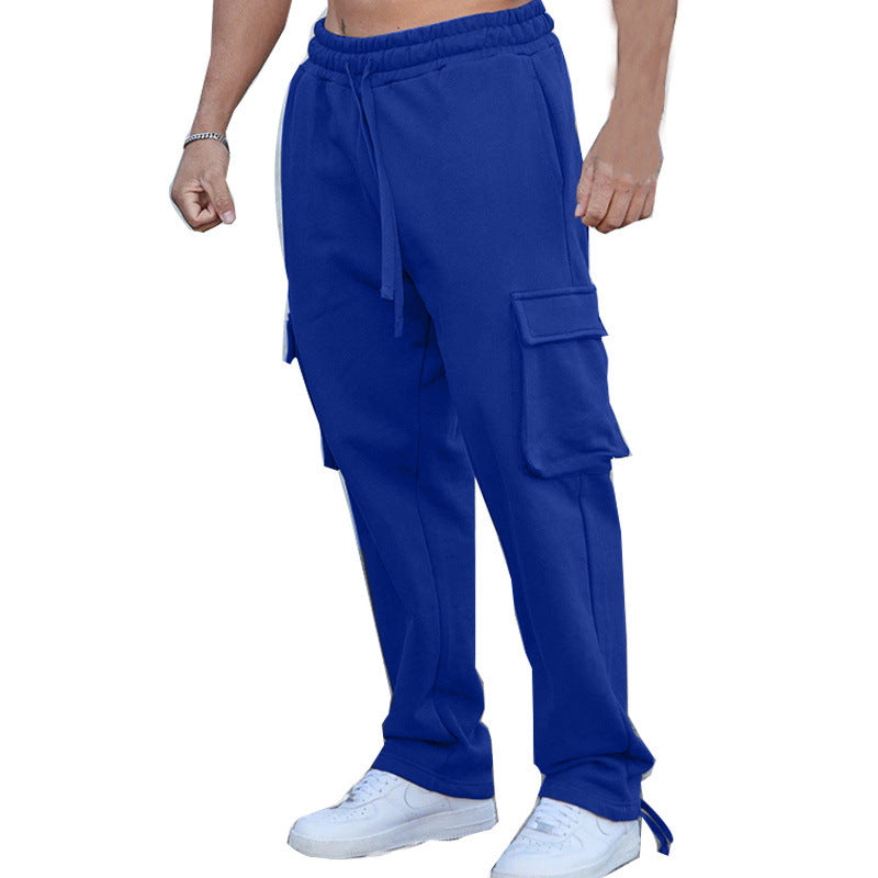 Herren entspannte Cargo-Hose mit praktischem Taschen-Design und elastischem Bund