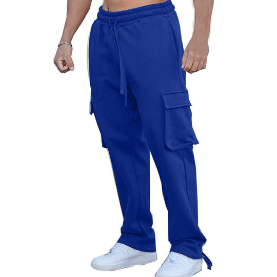 Herren entspannte Cargo-Hose mit praktischem Taschen-Design und elastischem Bund